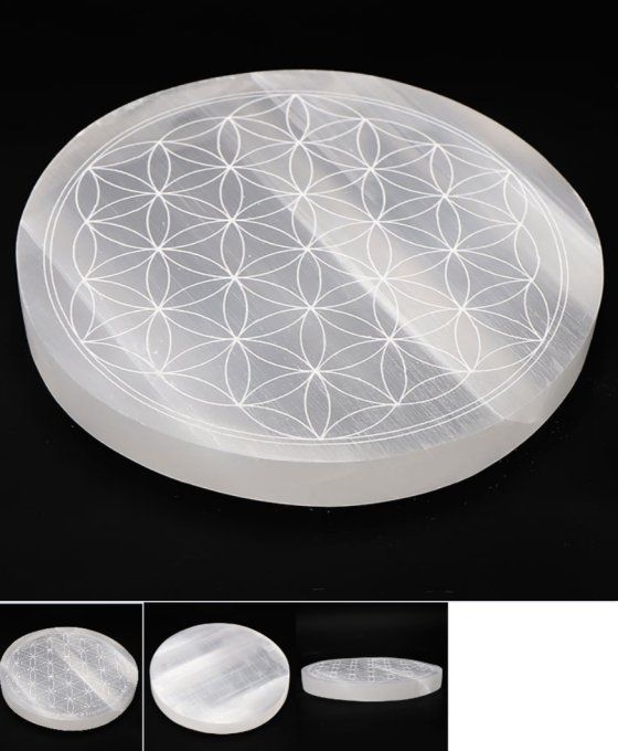 PLAQUE SÉLÉNITE A+ FLEUR DE VIE 140MM