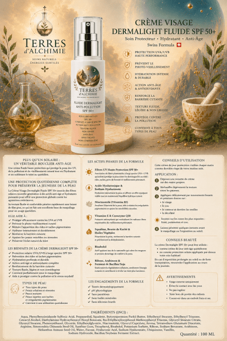 CREME VISAGE BOUCLIER DERMALIGHT FLUIDE SPF 50+ 50ml