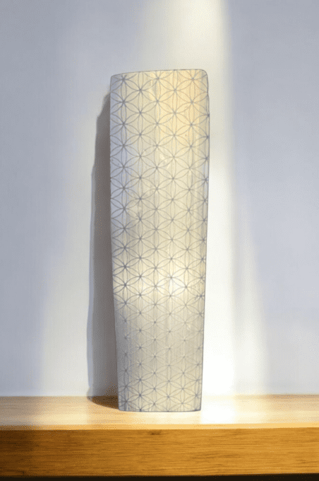 Lampe en Sélénite Rectangle Fleur de Vie 25cm 3Kg