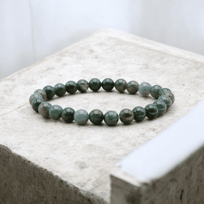 BRACELET BOULE AGATE MOUSSE A