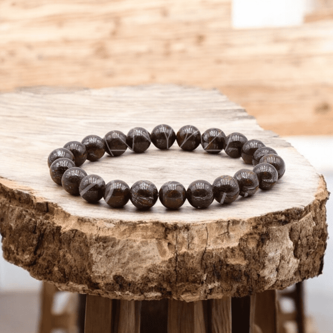 BRACELET BOULE BRONZITE A