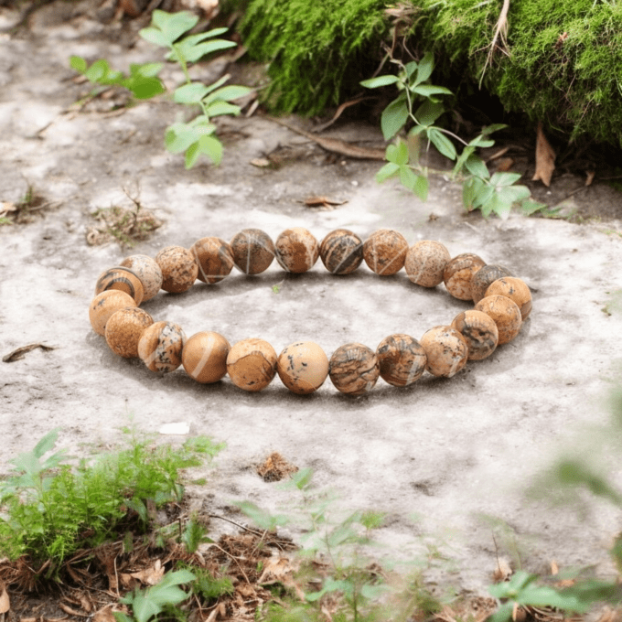 BRACELET BOULE JASPE PAYSAGE A