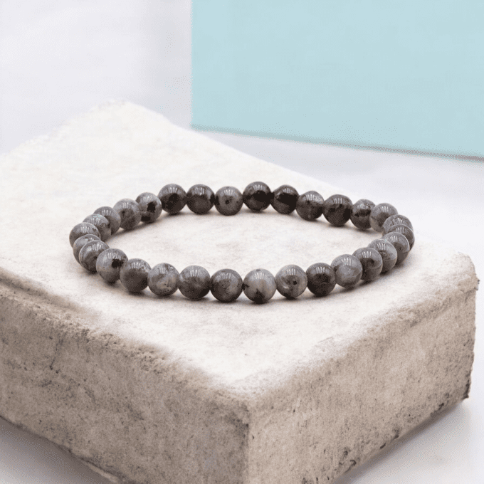 BRACELET BOULE LARVIKITE A