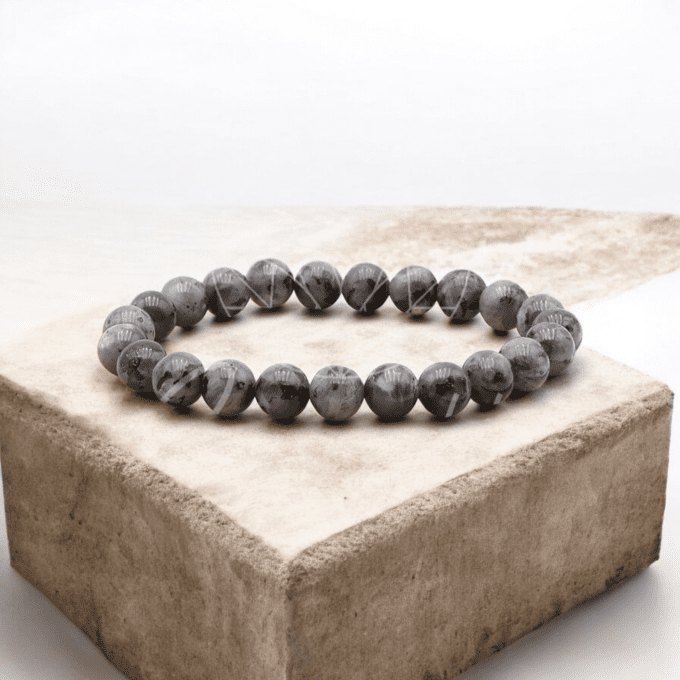 BRACELET BOULE LARVIKITE A