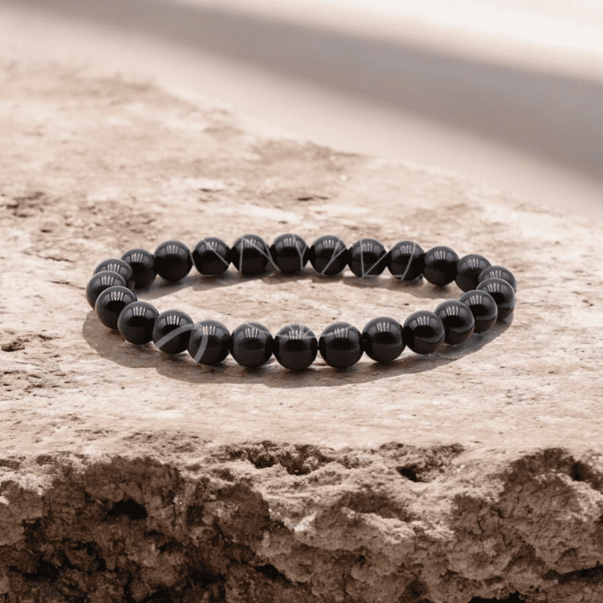 BRACELET BOULE OBSIDIENNE OEIL CÉLESTE A