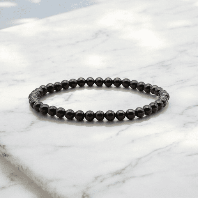 BRACELET BOULE TOURMALINE NOIRE A