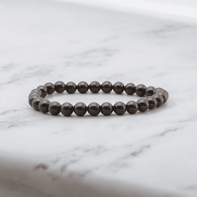 BRACELET BOULE TOURMALINE NOIRE A