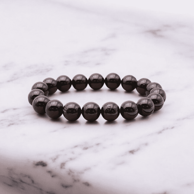 BRACELET BOULE TOURMALINE NOIRE A