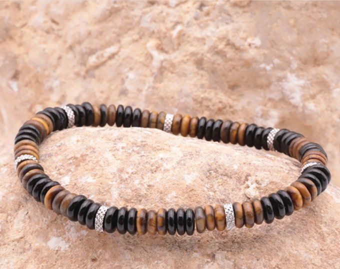 BRACELET SKARN ONYX, OEIL DE TIGRE A